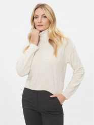 ONLY Golf 15294524 Beżowy Regular Fit. Brązowe swetry ONLY, s, bez wzorów, z syntetyku, bez ramiączek. Za 129.99 zł.