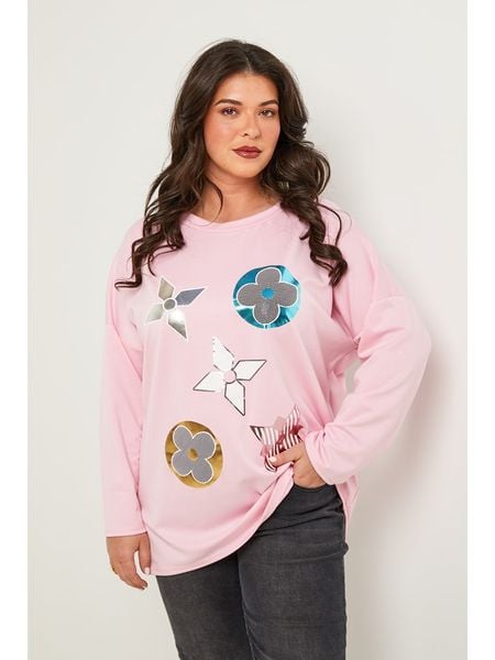 Curvy Lady Sweter w kolorze jasnoróżowym rozmiar: 48/50. Różowe swetry Curvy Lady, bez wzorów, klasyczne, bez ramiączek. Za 118.28 zł.