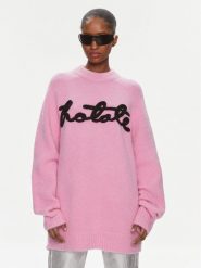 ROTATE Sweter Knit Oversize Logo Jumper 1120922215 Różowy Oversize. Czerwone swetry ROTATE, bez wzorów, z syntetyku, bez ramiączek. Za 2,539.00 zł.