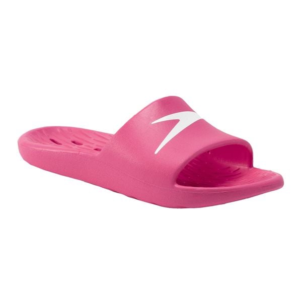 Klapki damskie Speedo Slide. Białe klapki Speedo, bez wzorów, sportowe, bez obcasa, bez zapięcia. Za 73.99 zł.