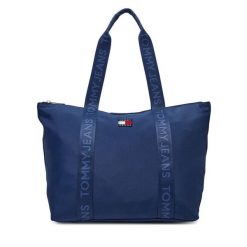 Torebka Tommy Jeans. Niebieskie torebki klasyczne Tommy Jeans, bez wzorów, z jeansu, klasyczne, bez dodatków. Za 209.99 zł.