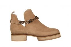 Botki Bayla-159 4227 001-P Beż Welur 159030, Skóra naturalna - 36. Brązowe botki Bayla, bez wzorów, ze skóry, bez obcasa, bez zapięcia. W wyprzedaży za 199.00 zł.