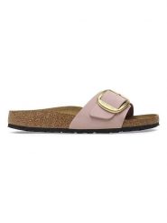 Birkenstock Skórzane klapki "Madrid" w kolorze jasnoróżowym rozmiar: 39. Różowe klapki Birkenstock, bez wzorów, klasyczne, z otwartym noskiem, bez obcasa, bez zapięcia. Za 484.31 zł.