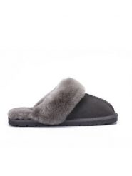 Gooce Wełniane kapcie "Emeline" w kolorze szarym rozmiar: 38. Szare kapcie Gooce, bez wzorów, ze skóry. Za 173.99 zł.