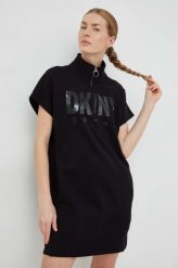 Dkny sukienka kolor czarny mini oversize. Czarne sukienki DKNY, l, bez wzorów, bez kołnierzyka, bez ramiączek, mini, oversize. Za 469.99 zł.