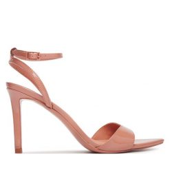 Sandały Aldo. Czerwone sandały Aldo, bez wzorów, bez obcasa, na szpilce, bez zapięcia. Za 359.99 zł.