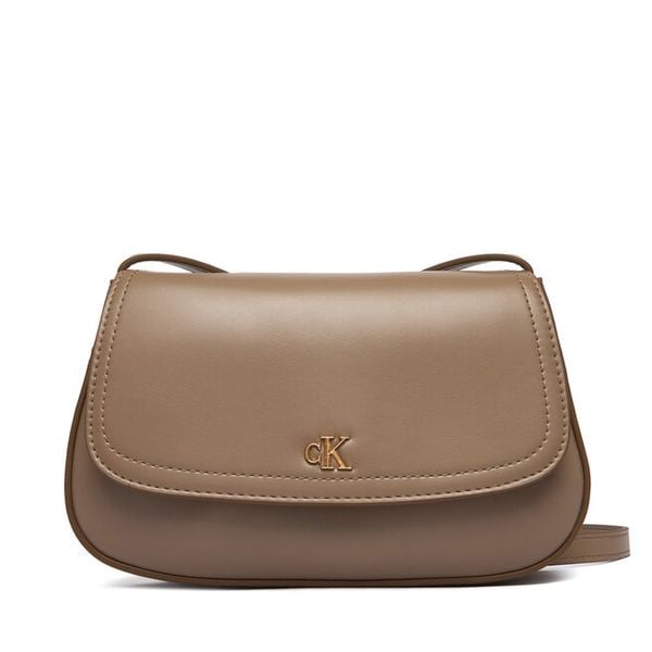 Torebka Calvin Klein. Brązowe listonoszki Calvin Klein, bez wzorów, bez dodatków. Za 409.99 zł.