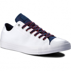 Trampki CONVERSE - Ctas Ox 160467C White/Navy/Gym Red. Białe trampki sportowe marki Converse, z gumy. W wyprzedaży za 179.00 zł.