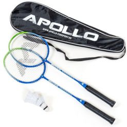 Zestaw Apollo Badminton Match Pro 400 – 2 rakiety, lotki i torba. Białe torby sportowe Apollo, bez wzorów, z materiału. Za 148.99 zł.