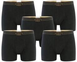 CR7 Cristiano Ronaldo 5-pack bokserki czarne i złote. Czarne bokserki damskie CR7 Cristiano Ronaldo, bez wzorów, z bawełny. Za 228.99 zł.