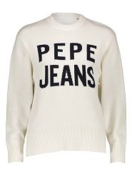 Pepe Jeans Sweter w kolorze kremowym rozmiar: M. Brązowe swetry Pepe Jeans, m, bez wzorów, z bawełny, bez ramiączek. Za 114.44 zł.