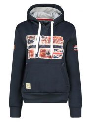Geographical Norway Bluza "Gpepe2" w kolorze granatowym rozmiar: XL. Niebieskie bluzy Geographical Norway, xl, bez wzorów, bez ramiączek, z kapturem. Za 101.47 zł.