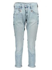 Herrlicher Dżinsy - Slim fit - w kolorze błękitnym rozmiar: W30. Niebieskie jeansy Herrlicher, z aplikacjami, ze skóry, klasyczne, z podwyższonym stanem. Za 154.43 zł.