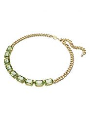 Swarovski Pozłacany naszyjnik z elementami ozdobnymi - dł. 45 cm rozmiar: onesize. Zielone naszyjniki Swarovski, z materiału, z cyrkonią, metalowe. Za 543.99 zł.