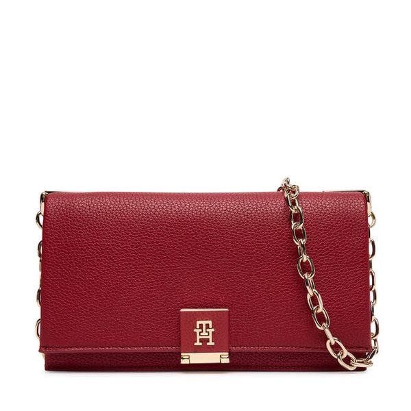 Torebka Tommy Hilfiger. Czerwone listonoszki Tommy Hilfiger, bez wzorów, bez dodatków. Za 569.99 zł.