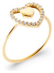 L'Atélier Précieux Pozłacany pierścionek z cyrkoniami rozmiar: 58. Żółte pierścionki l'Atelier precieux, z cyrkonią, pozłacane. Za 165.99 zł.