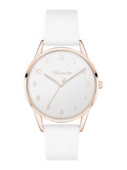 Tamaris Zegarek kwarcowy w kolorze różowozłoto-białym rozmiar: onesize. Białe, analogowe zegarki Tamaris, metalowe. Za 130.99 zł.