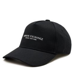 Czapka z daszkiem Armani Exchange. Czarne czapki z daszkiem Armani Exchange, bez wzorów. Za 189.99 zł.