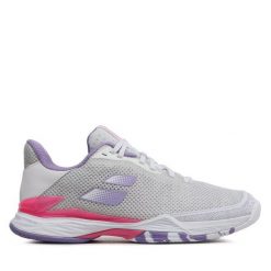Buty do tenisa Babolat. Białe buty treningowe BABOLAT, bez wzorów, bez zapięcia, tenisowe. Za 349.99 zł.