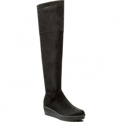 Muszkieterki TAMARIS - 1-25617-39 Black 001. Czarne kozaki Tamaris, z materiału. W wyprzedaży za 229.00 zł.