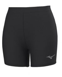 Szorty damskie Mizuno MZNRB. Czarne szorty sportowe Mizuno, bez wzorów, z materiału, do biegania. Za 221.00 zł.