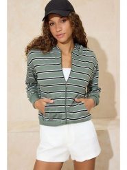 Trendyol Bluza w kolorze zielonym rozmiar: XL. Zielone bluzy z kapturem Trendyol, xl, bez wzorów, bez kaptura. Za 86.99 zł.