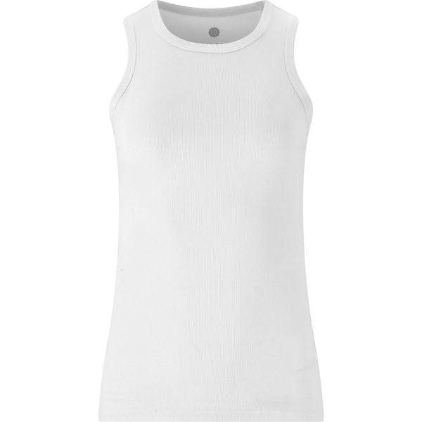 Damski tank top Athlecia Madilyn. Białe topy Athlecia, bez wzorów, sportowe, bez kołnierzyka, bez ramiączek. Za 133.50 zł.