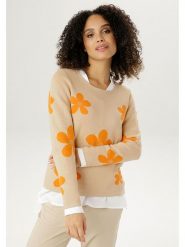Aniston Sweter w kolorze beżowo-pomarańczowym rozmiar: 46. Brązowe swetry Aniston, bez wzorów, bez ramiączek. Za 88.02 zł.