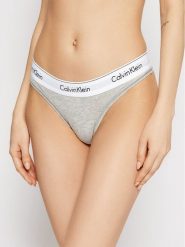 Calvin Klein Underwear Stringi 0000F3786E Szary. Szare stringi Calvin Klein Underwear, bez wzorów, z bawełny. Za 79.99 zł.