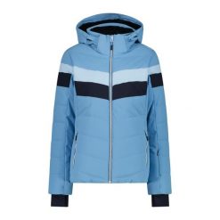 Kurtka puchowa damska z kapturem i zamkiem CMP. Niebieskie kurtki narciarskie CMP, na zimę, bez wzorów, z puchu, z kapturem, narciarskie. W wyprzedaży za 649.00 zł.