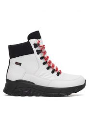Rieker Revolution Lifestyle Botki W0063-81 Biały. Białe botki Rieker Revolution Lifestyle, bez wzorów, bez obcasa, na płaskiej podeszwie, bez zapięcia. Za 455.00 zł.