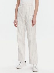 Adidas Spodnie materiałowe Pinstripe JJ3483 Biały Regular Fit. Białe spodnie materiałowe adidas, bez wzorów, z bawełny. Za 249.99 zł.