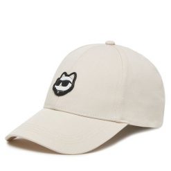 Czapka z daszkiem KARL LAGERFELD. Brązowe czapki z daszkiem KARL LAGERFELD, bez wzorów. Za 229.99 zł.