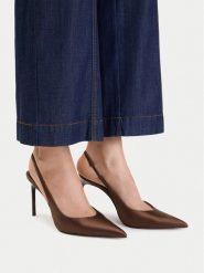 Nine West Szpilki EO-TS6380-1 Brązowy. Brązowe szpilki Nine West, bez wzorów, z materiału, bez obcasa, na szpilce, bez zapięcia. Za 279.99 zł.