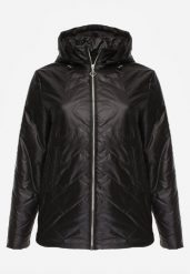 Czarna Pikowana Kurtka Przejściowa o Prostym Kroju z Kapturem Vimoris. Czarne kurtki Born2be, l, bez wzorów, z jeansu, eleganckie, z kapturem. Za 149.99 zł.