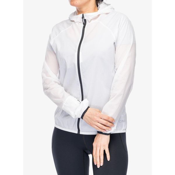 Kurtka wiatrówka damska CMP Taria. Białe kurtki przejściowe sportowe CMP, bez wzorów, z softshellu, bez kaptura, trekkingowe. Za 223.99 zł.