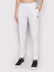 EA7 Emporio Armani Spodnie dresowe 8NTP85 TJCQZ 0102 Biały Regular Fit. Białe spodnie dresowe EA7 Emporio Armani, bez wzorów, z bawełny. Za 249.99 zł.