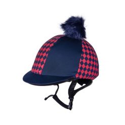 Czapka na kask jeździecki QHP Omaha. Niebieskie czapki z daszkiem QHP, bez wzorów, z elastanu. Za 213.00 zł.
