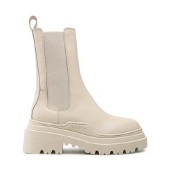 Sztyblety Badura. Brązowe botki Badura, bez wzorów, bez obcasa, na płaskiej podeszwie, bez zapięcia. Za 449.99 zł.