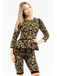 Moschino Bluzka w kolorze żółto-czarnym rozmiar: 44. Czarne bluzki MOSCHINO, bez wzorów, bez kołnierzyka, bez ramiączek. Za 480.90 zł.