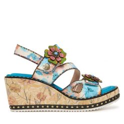 Sandały Laura Vita. Sandały LAURA VITA, bez wzorów, bez obcasa, na koturnie, bez zapięcia. Za 429.99 zł.