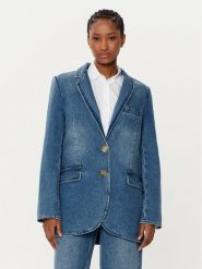 MICHAEL Michael Kors Marynarka MR510A7FAU Niebieski Relaxed Fit. Niebieskie marynarki i żakiety MICHAEL Michael Kors, bez wzorów, z bawełny, bez ramiączek. Za 739.99 zł.