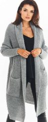 Awama Kardigan Model A391 Grey. Szare swetry Awama, bez wzorów, bez ramiączek. Za 237.83 zł.