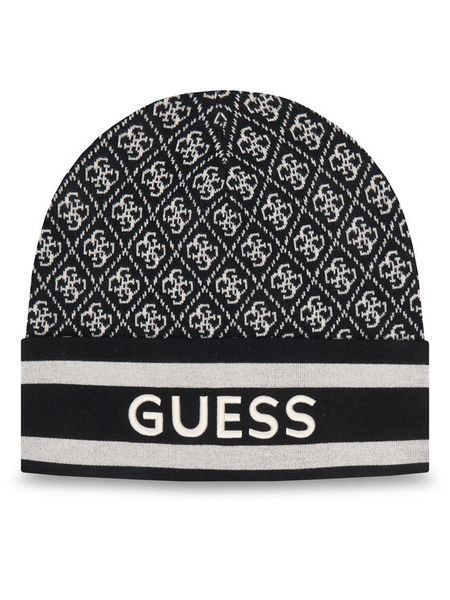 Guess Czapka W4BZ21 Z3JD2 Czarny. Czarne czapki zimowe Guess, z aplikacjami, z poliesteru. Za 174.99 zł.
