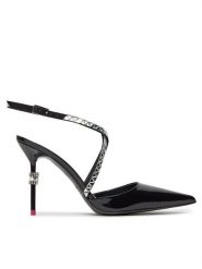 Pinko Sandały Carter Slingback AI 23-24 BLKS1 102217 A1BN Czarny. Czarne sandały Pinko, bez wzorów, ze skóry, bez obcasa, na szpilce, bez zapięcia. Za 1,949.00 zł.