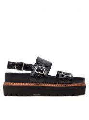 Clarks Sandały Orianna Glide 26176641 Czarny. Czarne sandały Clarks, bez wzorów, ze skóry, bez obcasa, na płaskiej podeszwie, bez zapięcia. Za 299.99 zł.