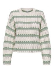 ONLY Sweter w kolorze kremowo-zielonym rozmiar: XS. Zielone swetry ONLY, xs, bez wzorów, ze splotem, bez ramiączek. Za 77.95 zł.