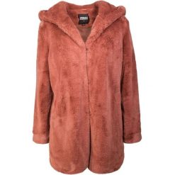 Płaszcz Damski Z Kapturem Teddy Fleece. Czerwone płaszcze Urban Classics, bez wzorów, z kapturem. Za 290.99 zł.