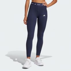 Legginsy Techfit Stash Pocket Full-Length. Brązowe bielizna termoaktywna damska adidas, bez wzorów, z materiału. Za 199.00 zł.