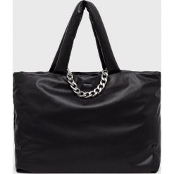 Calvin Klein torebka kolor czarny. Czarne shopper bag Calvin Klein, bez wzorów, z materiału, na ramię, bez dodatków. W wyprzedaży za 619.99 zł.